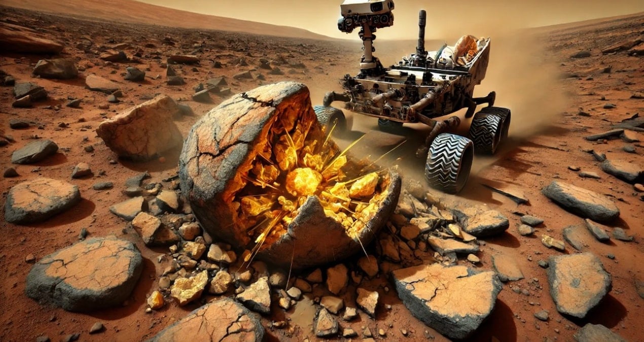 Mars’ta beklenmedik keşif! NASA’nın aracı kayayı kırdı, içinden çıkanlar şaşırttı